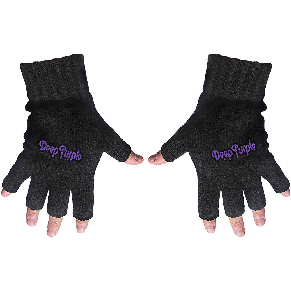 Deep Purple - Logo Fingerless gloves - Black